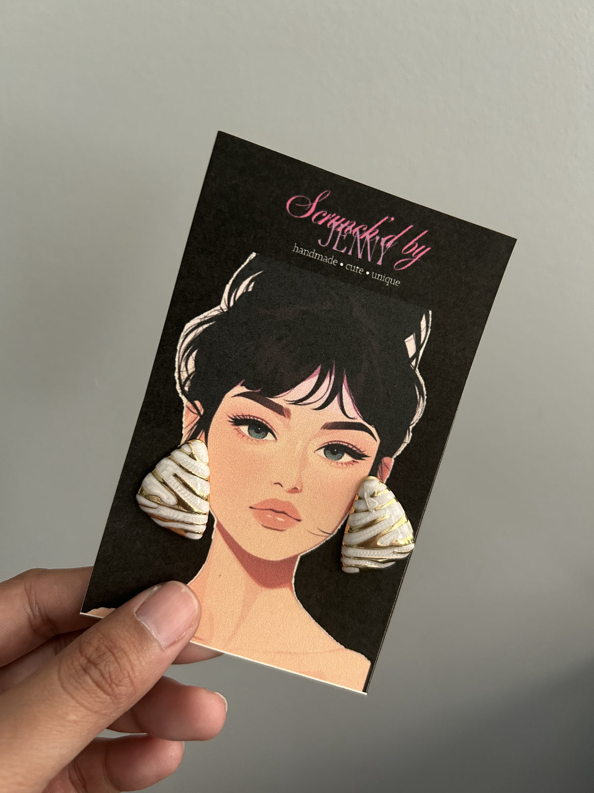 Handmade Gold & White Earring Collection