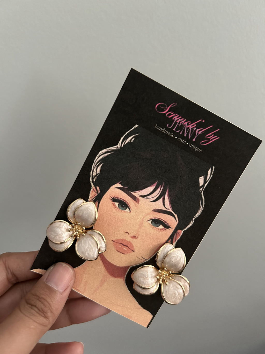 Handmade Gold & White Earring Collection