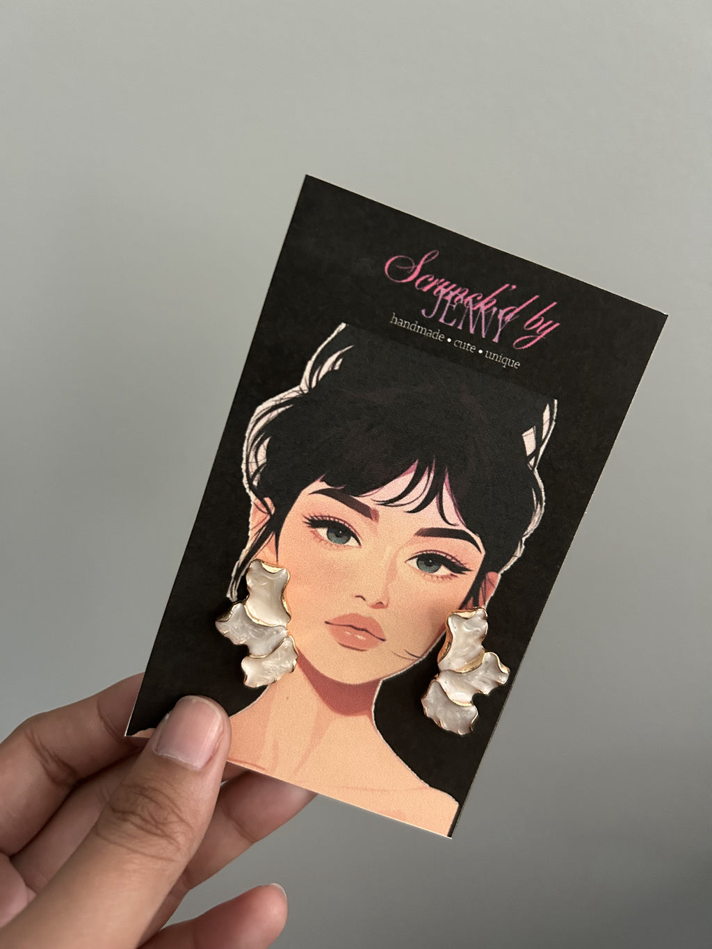 Handmade Gold & White Earring Collection