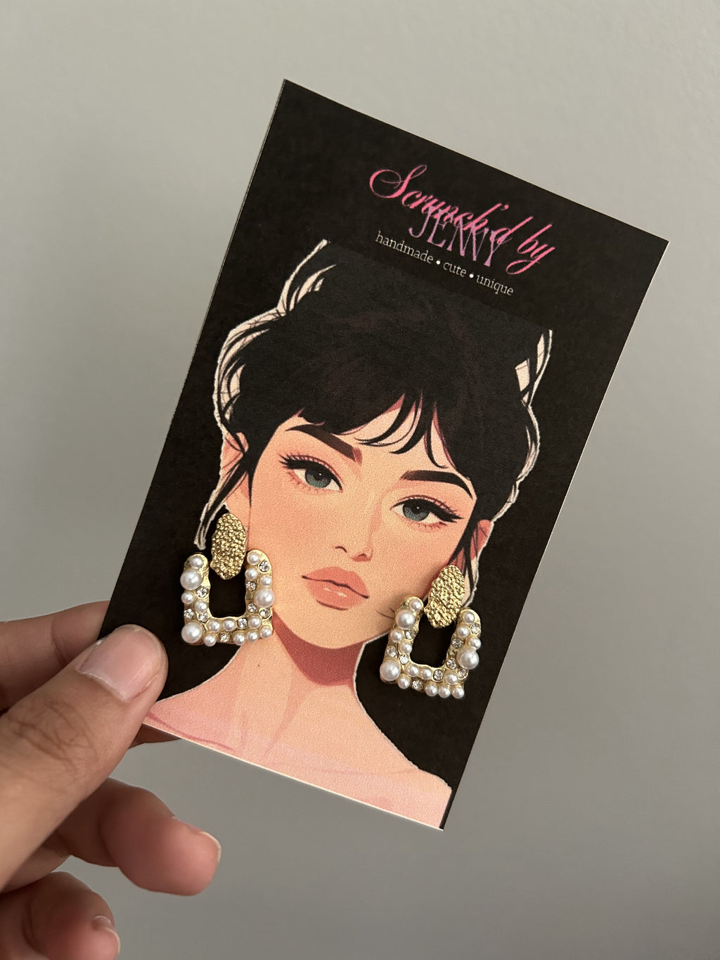 Handmade Gold & White Earring Collection