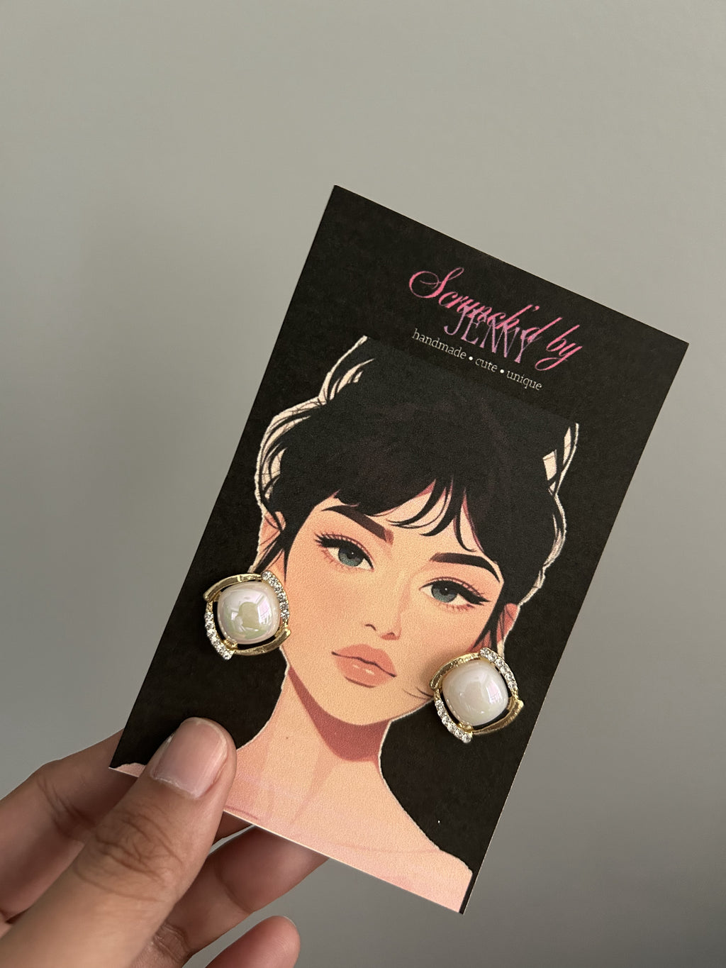 Handmade Gold & White Earring Collection