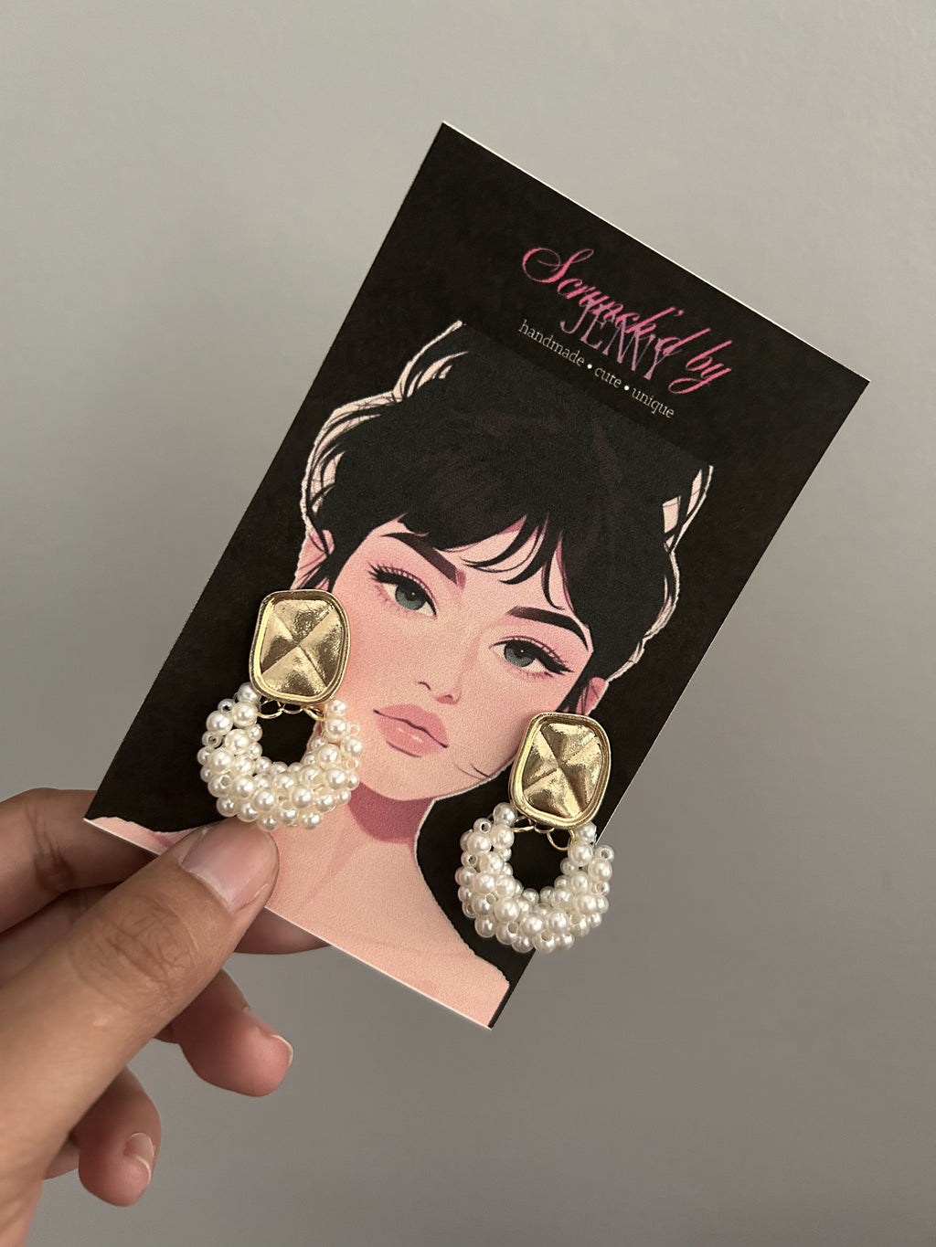 Handmade Gold & White Earring Collection