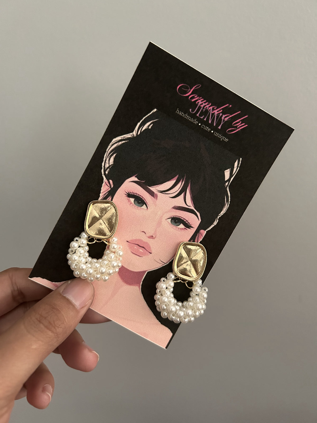 Handmade Gold & White Earring Collection