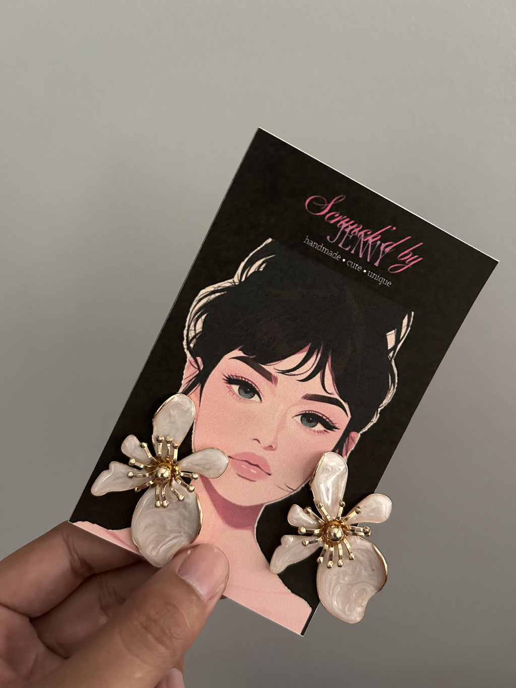 Handmade Gold & White Earring Collection