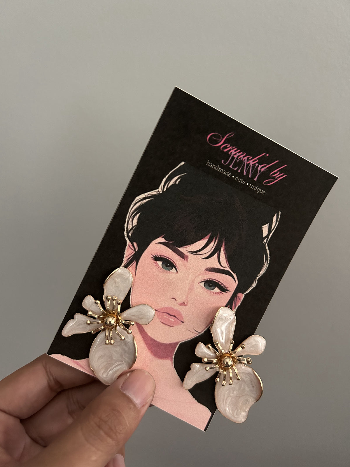 Handmade Gold & White Earring Collection